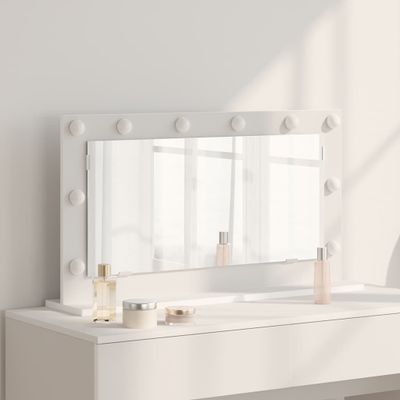 vidaXL Toaletné zrkadlo Obdĺžnikový so zrkadlom Biela 80 x 45 x 18 cm