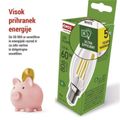 LED žiarovka Filament sviečka A CLASS / E14 / 3,8 W (60 W) / 806 lm / neutrálna biela