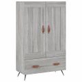 vidaXL Vysoká skrinka sivá sonoma 69,5x31x115 cm kompozitné drevo