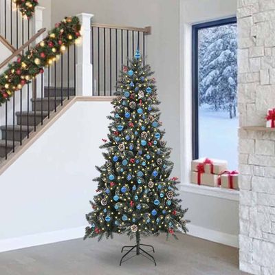 vidaXL Umelý vianočný stromček Zelená 240 cm PVC, plast a oceľ