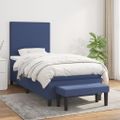 vidaXL Posteľný rám boxsping s matracom modrý 80x200 cm látka