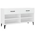 vidaXL Botník biely 102x35x55 cm spracované drevo