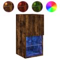 vidaXL TV skrinky s LED svetlami 2 ks dymový dub 30,5x30x60 cm
