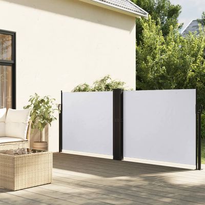 vidaXL Zaťahovacia bočná markíza biela 140x1200 cm