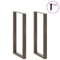 vidaXL Nohy barového stola v tvare U, 2 ks, prírodná oceľ, 60 x (110-111) cm, oceľ