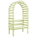 vidaXL Záhradná pergola s lavičkou 130x60x230 cm, impregnovaná borovica