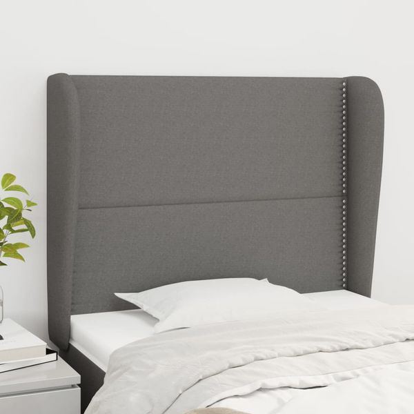 vidaXL Čelo postele so záhybmi tmavosivé 93 x 23 x 118/128 cm látka