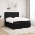 vidaXL LED boxspring posteľ s matracom Čierna 140 x 200 cm Zamat