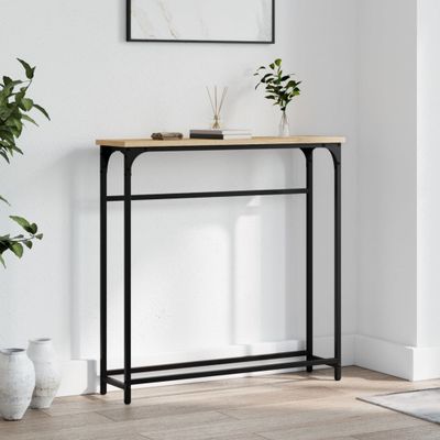 vidaXL Konzolový stolík, dub sonoma, 75x19,5x75 cm, imitácia dreva