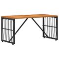 vidaXL Vonkajší stôl Čierny 80 x 40 x 40 cm Oceľ a poly ratan