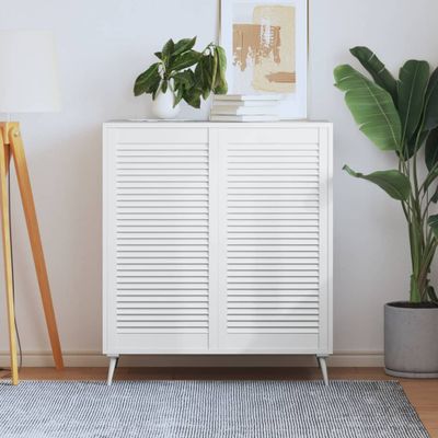 vidaXL Lamelové dvierka na skrinku 2 ks, biele 99,3x49,4 cm, borovica