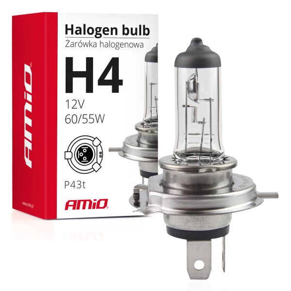 Halogénová žiarovka H4 12V 60/55W UV filter (E8) AMiO-01268