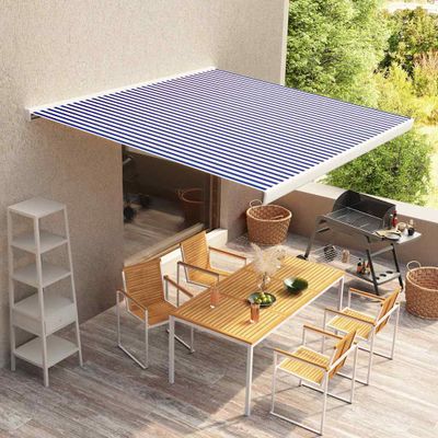 vidaXL Motorizovaná kazetová markíza 350x250 cm modrá a biela