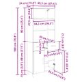 vidaXL Highboard Remeselný dub 69,5 x 34 x 180 cm Kompozitné drevo