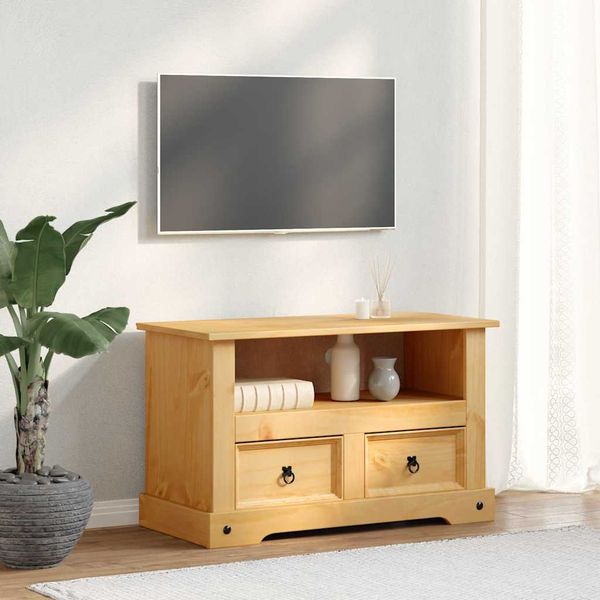 vidaXL TV skrinka z borovice v mexickom štýle Corona, 91x43x56 cm
