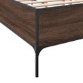 vidaXL Posteľný rám hnedý dub 120x200 cm kompozitné drevo a kov