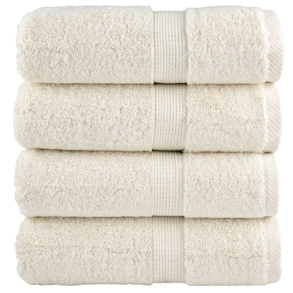 vidaXL Prémiové umývacie utierky SOLUND 4 ks krémové 30x30 cm 600 g/m²