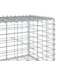 vidaXL Gabiónový kôš s krytom 200x50x50 cm, pozinkované železo
