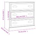 vidaXL Komoda lesklá biela 70x35,5x67,5 cm spracované drevo