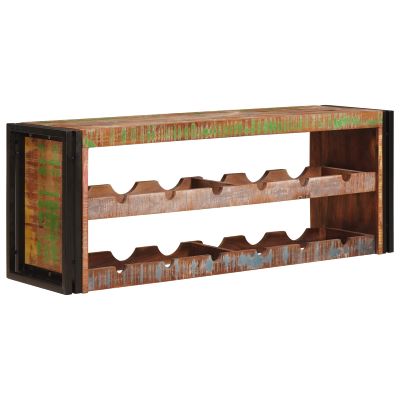 vidaXL Regál na víno Hnedá 120 x 45 x 33 cm Masívne recyklované drevo
