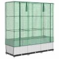 vidaXL Záhon s krytom na skleník ratanový vzhľad 120x40x123 cm