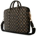 Počítačová taška Guess, vyhotovenie Peony, predné vrecko a zipsové logo trojuholník, pre 16" notebook, čierna