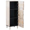 vidaXL Vysoký stolík Biela 40 x 33,5 x 110 cm Masívne mango drevo