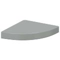 vidaXL Plávajúce rohové police 4 ks, lesklé sivé 25x25x3,8 cm, MDF