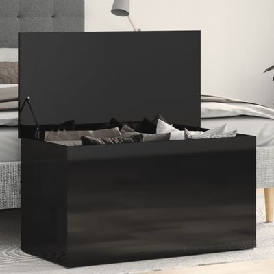 vidaXL Úložná truhlica, lesklá čierna 84x42x46 cm, kompozitné drevo