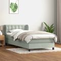 vidaXL Posteľný rám boxsping s matracom bledosivý 90x220 cm zamat