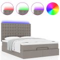 VidaXL Osmanská posteľ s matracom a LED diódami Taupe 140x200 cm Látka