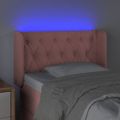 vidaXL Čelo postele s LED ružové 83x16x78/88 cm zamat