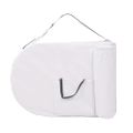 vidaXL Skladací masážny stôl, 4 cm hrubý, 2 podložky, oválny, biely