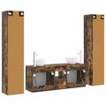 vidaXL Sada kúpeľňového nábytku 5 ks Dymový dub 33 x 34,5 x 160 cm