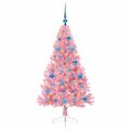 vidaXL Umelý predsvietený vianočný stromček Ružová 150 cm PVC
