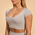 Dámske tričko Cropped Sense Grey - BeastPink, veľkosť S, veľkosť oblečenia S