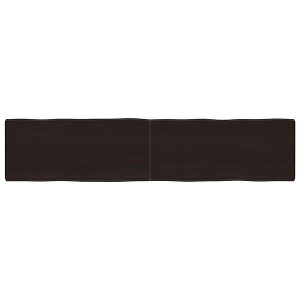 vidaXL Stolová doska tmavohnedá 180x40x(2-6)cm ošetrený masív hrany