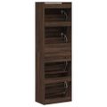 vidaXL Botník so 4 výklopnými zásuvkami dymový dub 60x34x187,5 cm
