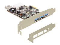 USB adaptér - PCI Express x1 nízky profil - USB, USB 2.0, USB 3.0 - 4 porty