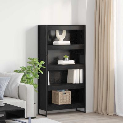 vidaXL Knižnica 2 pcs Čierny dub 80 x 30 x 155 cm Kompozitné drevo