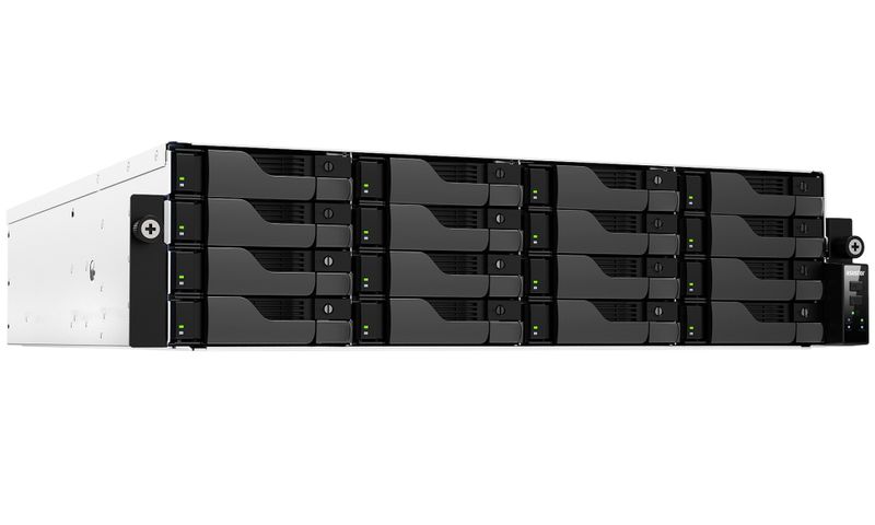 Asustor NAS AS7216RDX+RAIL / 16x 2,5"/3,5" SATA III/ AMD Ryzen 7 3,8GHz / 16GB/ 2x1GbE + 2x10GbE/ red. zdroj NAS server, 16-bay rackmount, AMD Ryzen 7 Pro 7745, 16GB ECC DDR5, dual 10GbE, PCIe 5.0, redundantní napájení, 3U