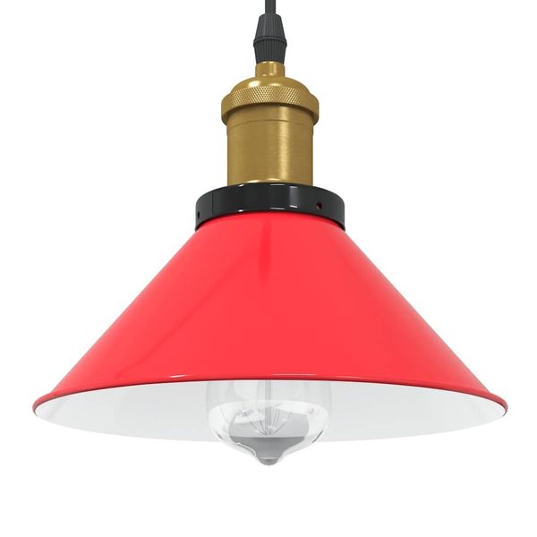 VidaXL Závesná lampa výškovo nastaviteľná E27 lesk červená Ø 22 cm kov