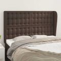 vidaXL Čelo postele so záhybmi hnedé 147x23x118/128 cm umelá koža