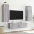 vidaXL TV nástenné skrinky s LED svetlami 2 ks sivé sonoma 80x35x31 cm