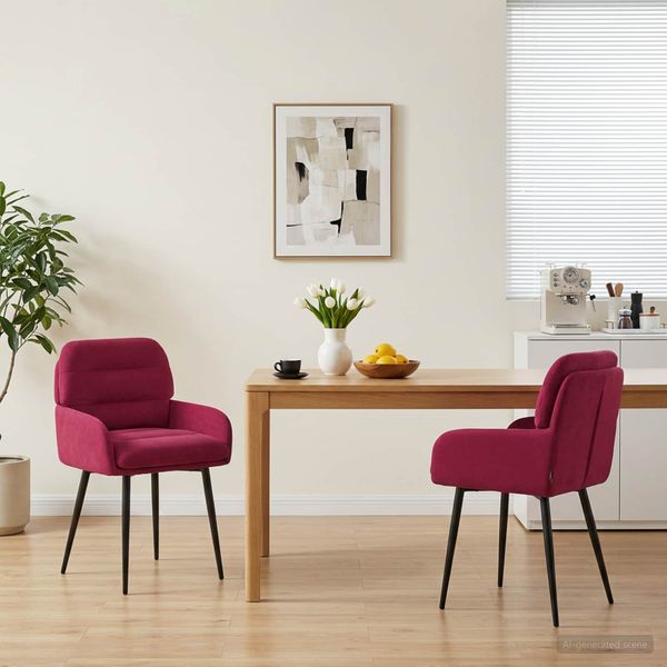 vidaXL Jedálenské stoličky 2 ks Zamat Víno červené 59 x 59,5 x 90 cm