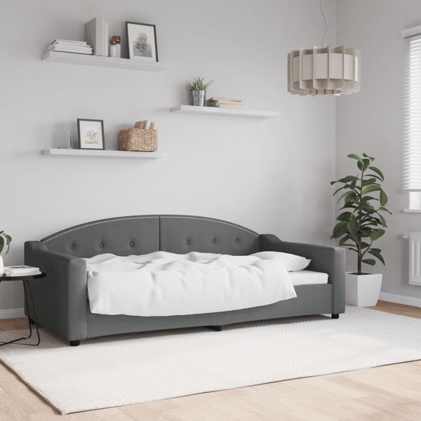vidaXL Denná posteľ tmavosivá 90x190 cm látka