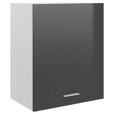 vidaXL Závesná skrinka “Lyon”, lesklá sivá 50x31x60 cm