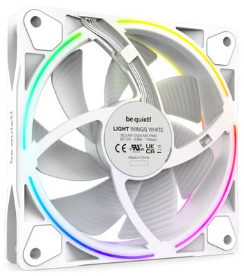 Be quiet! / ventilátor Light Wings White / 120mm / PWM / 3-kusové balenie / biely Ventilátor, 120mm, rifle ložisko, 4pin PWM, 20,6dBA, ARGB podsvietenie, biely, 3ks