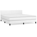 vidaXL Boxspring posteľ s matracom biela 160x200 cm umelá koža