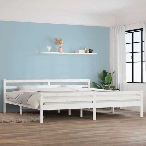 vidaXL Posteľný rám biely masívne drevo 200x200 cm